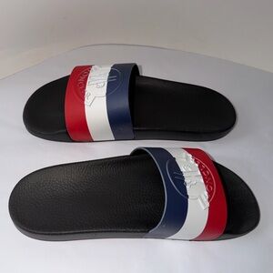 Moncler Basile Logo Embossed Rubber Slide Sandals Size Mens 11 44 VGUC